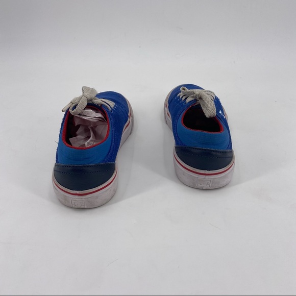 Kids Boys Girls DC Shoe Skateboard Skater Style Sneaker Blue Red White - Picture 4 of 7